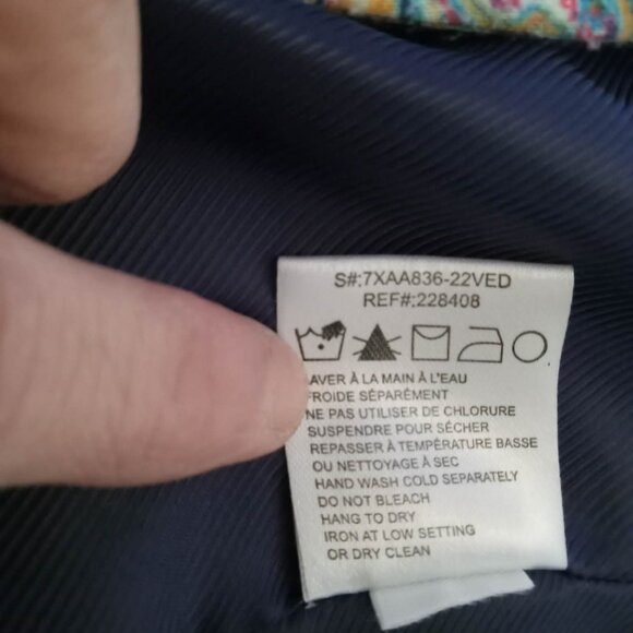 Short velvet jacket with silk lining, colorful paisley pattern, very soft - Picture 5 of 9